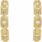 Accented Chain Link Huggies - Image 2