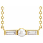 Pearl Petite Bar Necklace