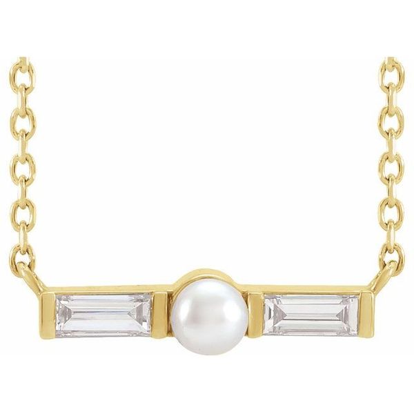 Pearl Petite Bar Necklace