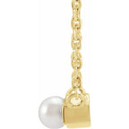 Pearl Petite Bar Necklace - Image 2