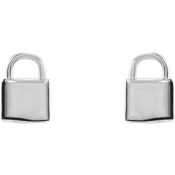 Petite Lock Earrings - Image 2