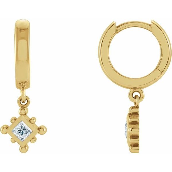Beaded Bezel-Set Hoop Earrings