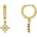 Beaded Bezel-Set Hoop Earrings