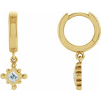 Beaded Bezel-Set Hoop Earrings