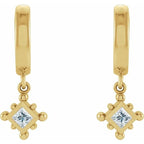 Beaded Bezel-Set Hoop Earrings - Image 2