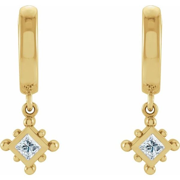 Beaded Bezel-Set Hoop Earrings - Image 2