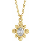 Bezel-Set Beaded Necklace
