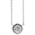 Beaded Bezel-Set Necklace