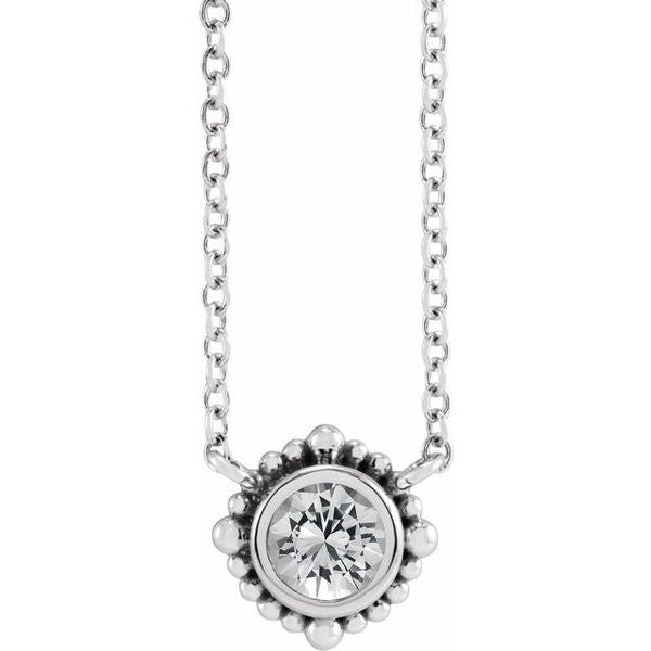 Beaded Bezel-Set Necklace