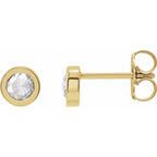 Round Bezel-Set Rose-Cut Stud Earrings