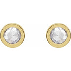 Round Bezel-Set Rose-Cut Stud Earrings - Image 2