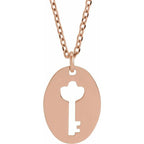 Pierced Key Silhouette Necklace