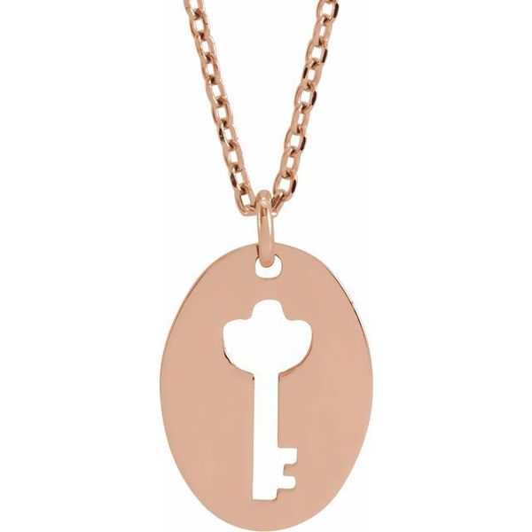 Pierced Key Silhouette Necklace