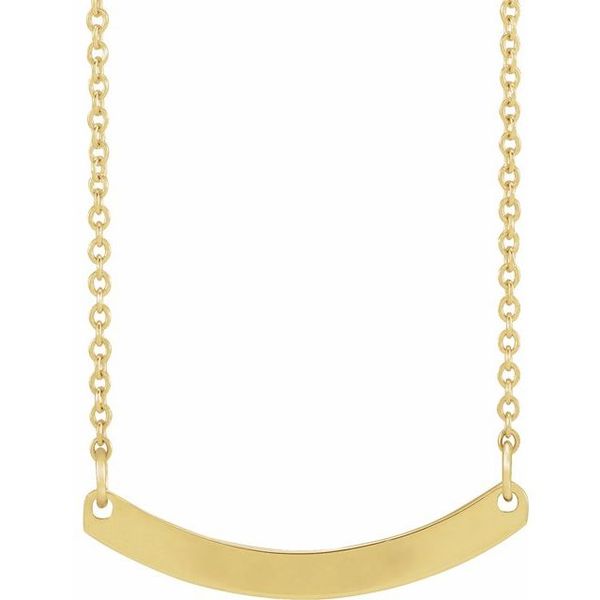 Engravable Curved Bar Necklace