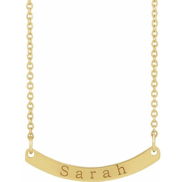 Engravable Curved Bar Necklace - Image 3