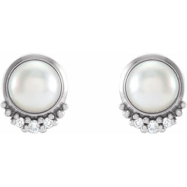 Accented Pearl Earrings - Image 2