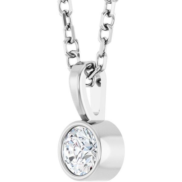 Bezel-Set Solitaire Necklace - Image 2