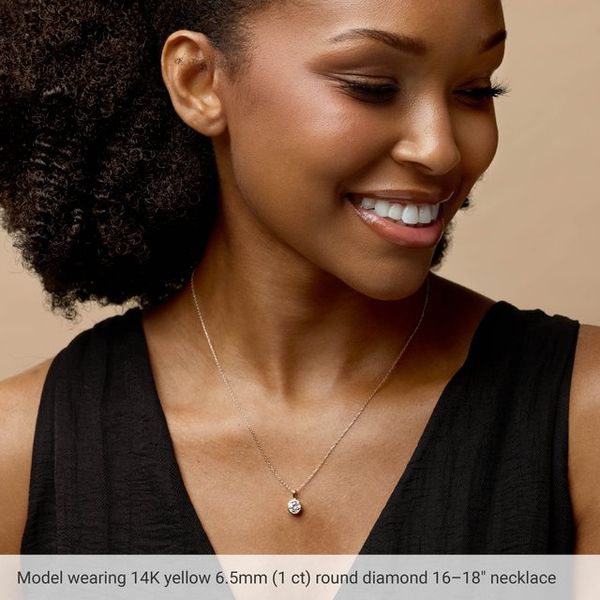 Bezel-Set Solitaire Necklace - Image 4