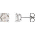 Round 4-Prong Rose-Cut Stud Earrings