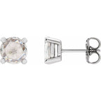 Round 4-Prong Rose-Cut Stud Earrings