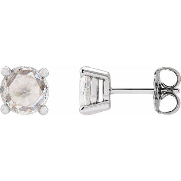 Round 4-Prong Rose-Cut Stud Earrings