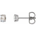 Oval 4-Prong Rose-Cut Stud Earrings