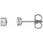 Oval 4-Prong Rose-Cut Stud Earrings