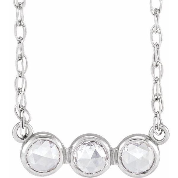 Rose-Cut Three-Stone Necklace