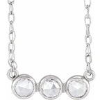 Rose-Cut Three-Stone Necklace