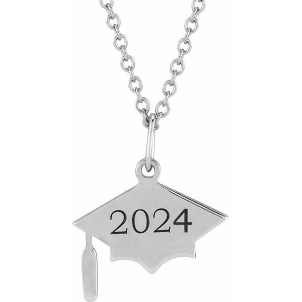 Engravable Graduation Cap Necklace - Image 2