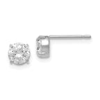Leslie's 14k White Gold CZ Stud 5.0mm Earrings