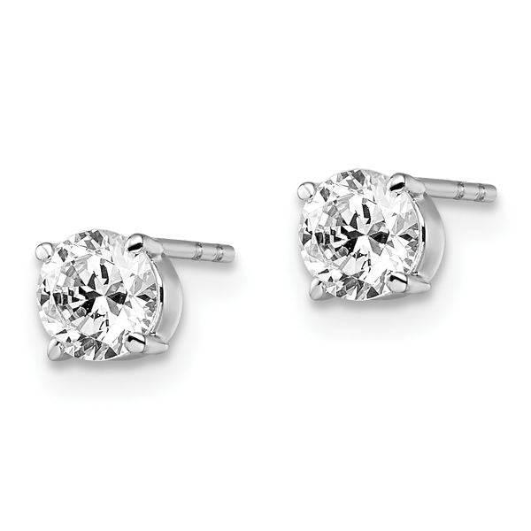 Leslie's 14k White Gold CZ Stud 5.0mm Earrings - Image 2