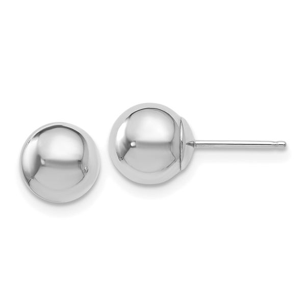 Leslie's 14K White Gold Polished 7mm Ball Post Earrings