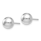 Leslie's 14K White Gold Polished 7mm Ball Post Earrings - Image 2