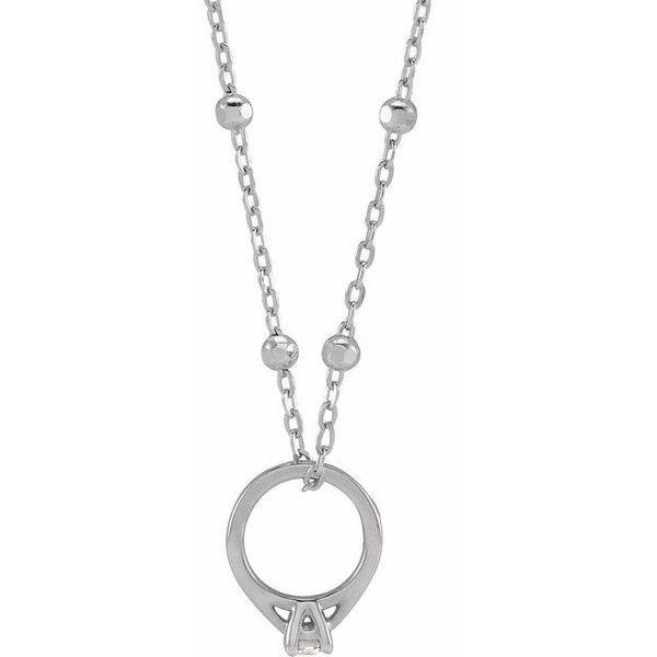Tiny Solitaire Ring Necklace