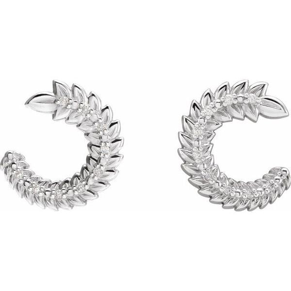 Floral Front-Back Hoop Earrings - Image 2
