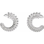 Floral Front-Back Hoop Earrings - Image 2