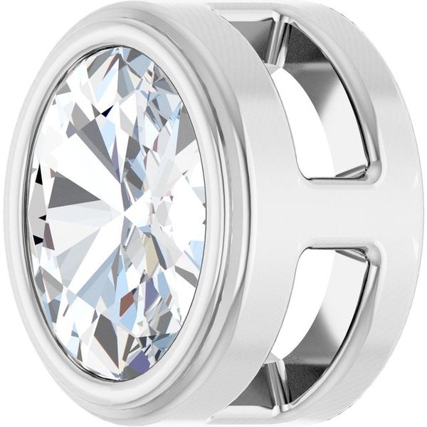 Oval Bezel-Set Slide Pendant - Image 2