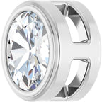 Oval Bezel-Set Slide Pendant - Image 2
