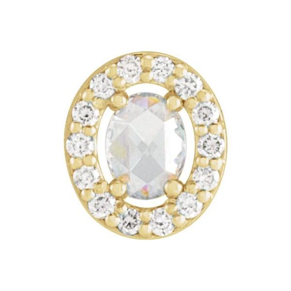 Oval Rose-Cut Halo-Style Pendant