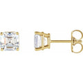 Asscher 4-Prong Stud Earrings