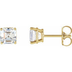 Asscher 4-Prong Stud Earrings