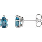 Pear 5-Prong Claw Stud Earrings