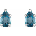 Pear 5-Prong Claw Stud Earrings - Image 2