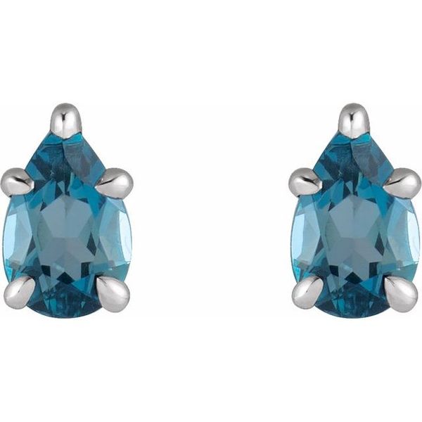 Pear 5-Prong Claw Stud Earrings - Image 2