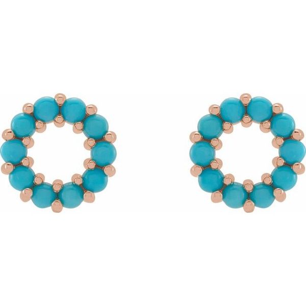 Halo-Style Cabochon Earrings - Image 2