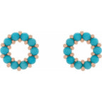 Halo-Style Cabochon Earrings - Image 2