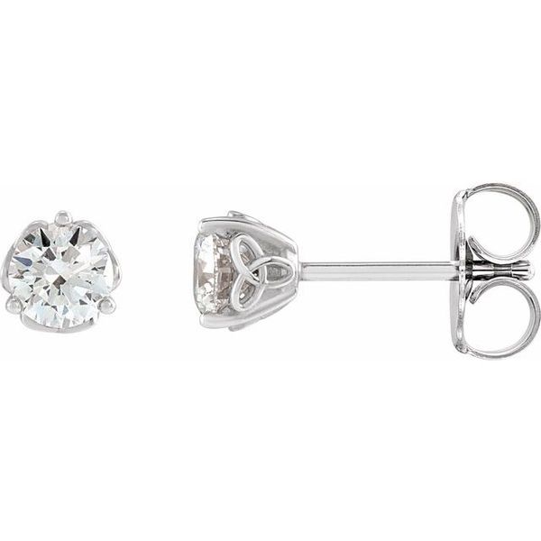 Round 3-Prong Celtic-Inspired Stud Earrings