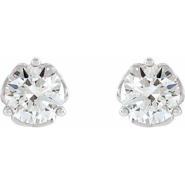 Round 3-Prong Celtic-Inspired Stud Earrings - Image 2