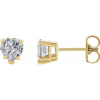 Heart 5-Prong V-End Stud Earrings